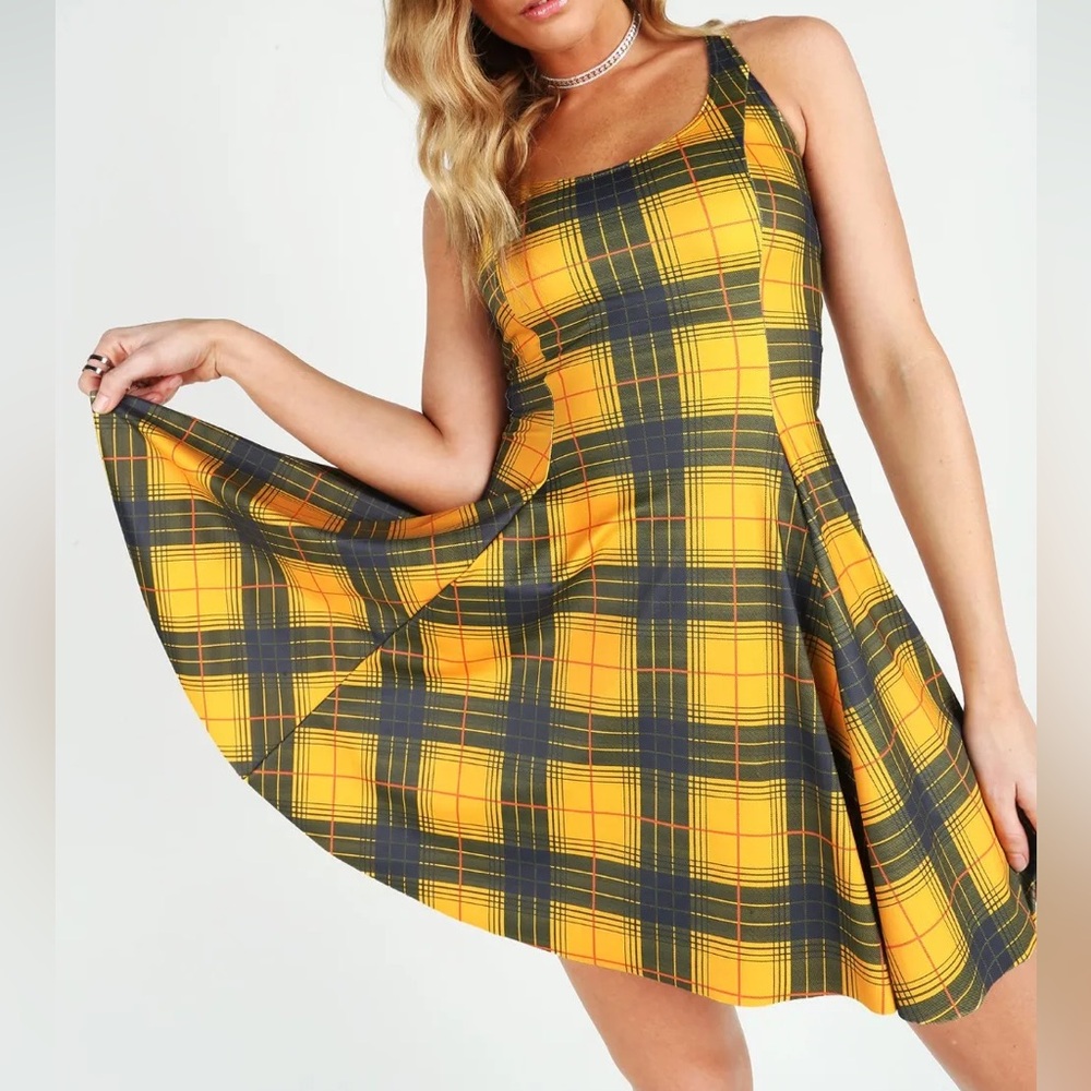 Tartan Grunge Evil Skater Dress - Limited